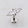 FAIRY TEARDROP MARQUISE CZ THREADLESS (PUSH IN) 316L SURGICAL STEEL LABRET SET